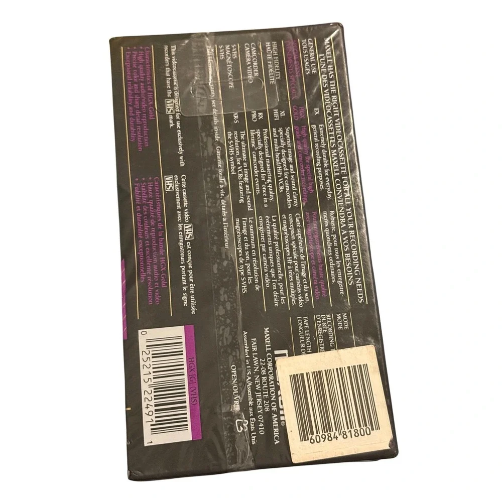 Maxell HGX‎ GOLD 120 VHS Special Event Videocassette Tape New Sealed
